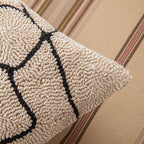Luna Tufted Kussenhoes | Geometrisch Patroon, Zacht Katoen-Polyester