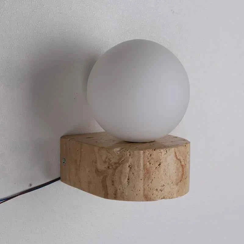 Bene Wall Lamp | Authentic Travertine, Soft Ambient Glow