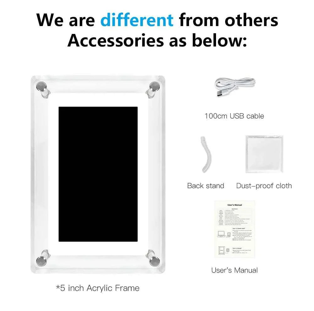 Cleo Digital Photo Frame | Acrylic Design with IPS HD Display