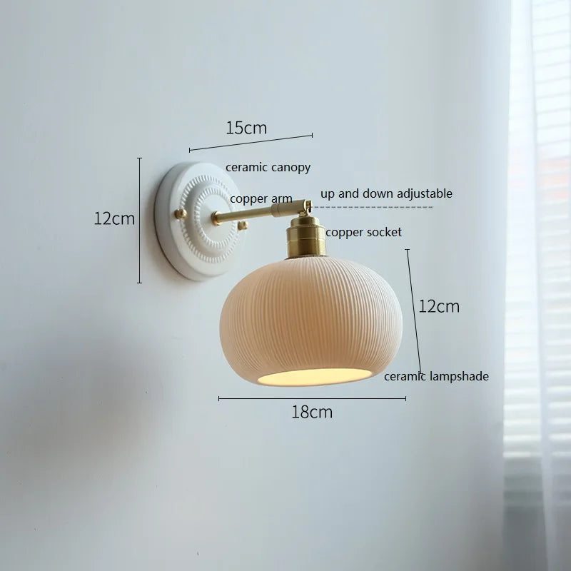 Bela Ceramic Wall Lamp | Vintage Elegance, Warm Ambient Lighting