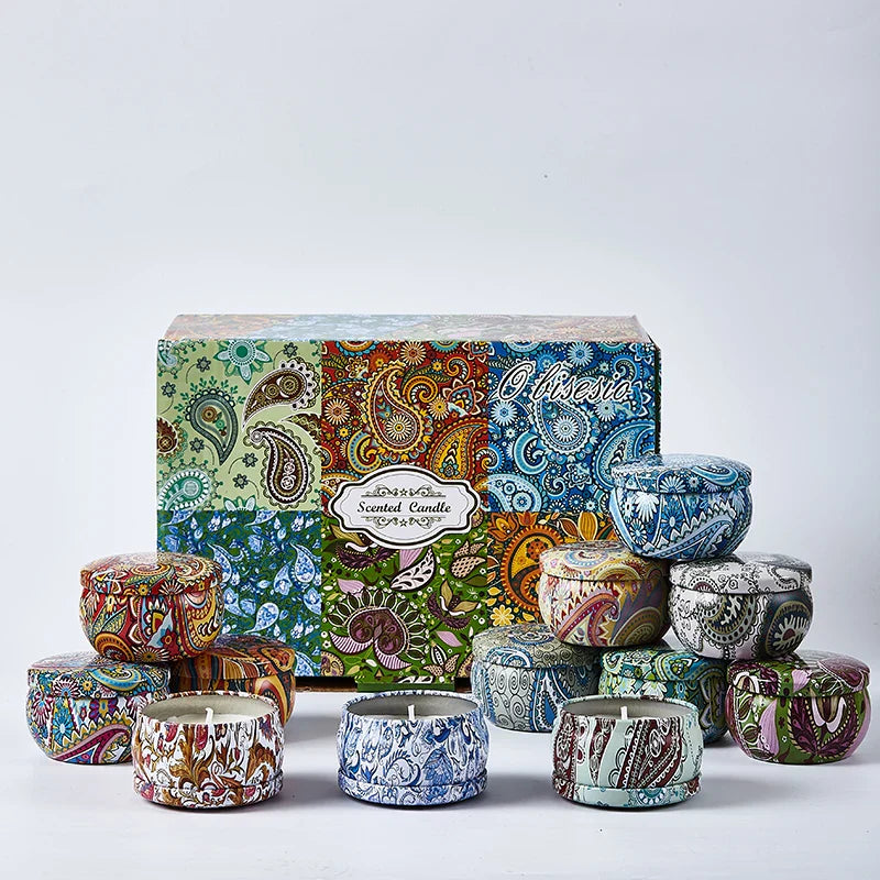 Florivis – 12-Piece Soy Wax Scented Candle Set for Aromatherapy & Gift