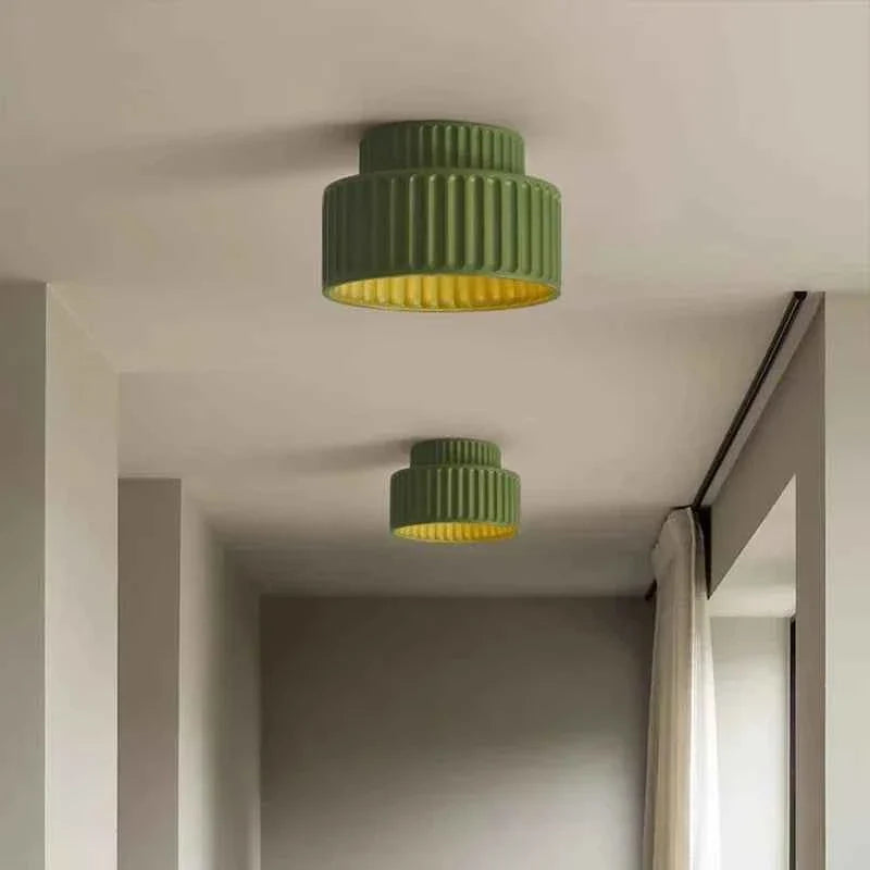 Bello Ceiling Light | Ribbed Resin, Warm Ambient Glow