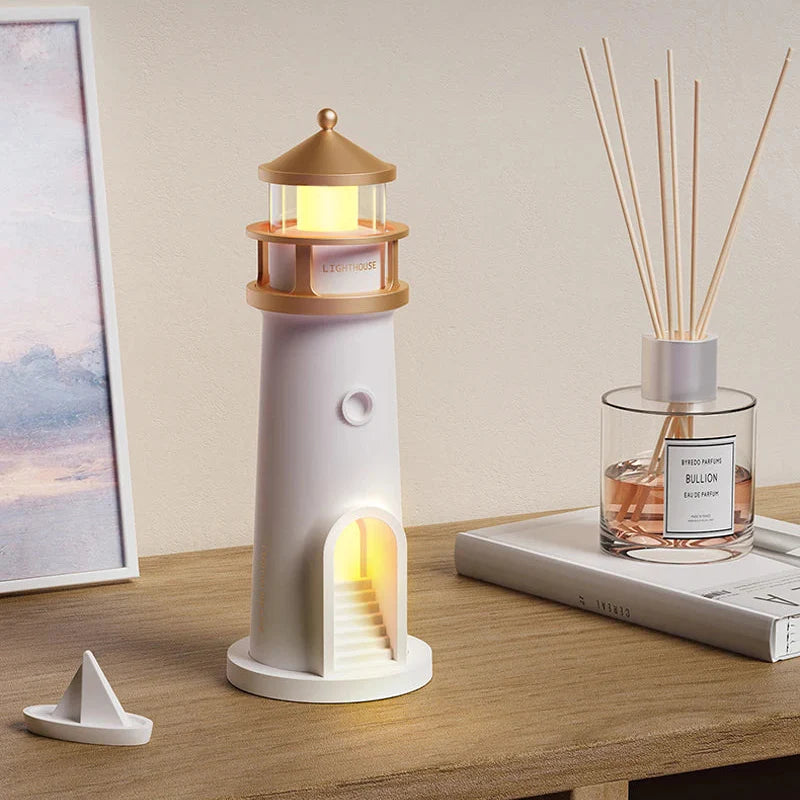 Lighthouse Moon Projection Night Light, Rechargeable Battery, Motion Sensor, LED Light