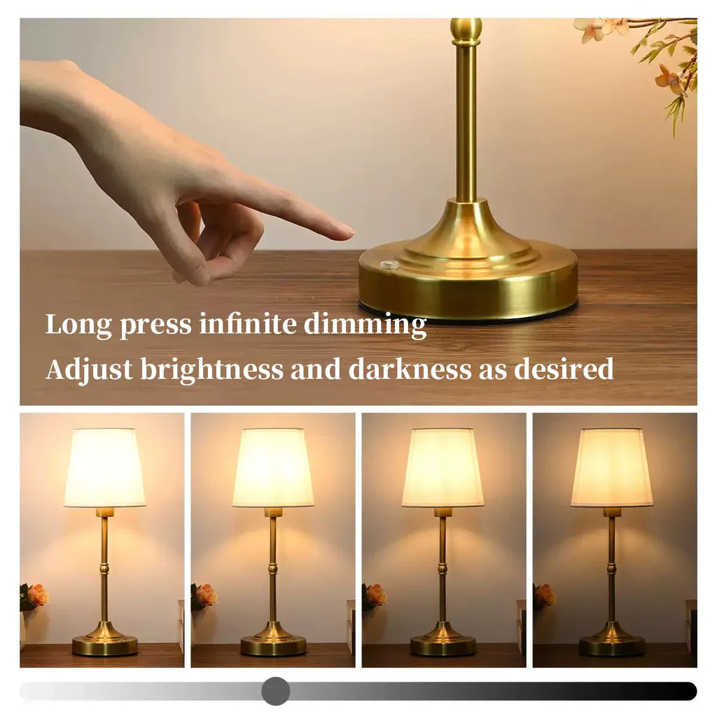 Aurelia - Wireless Table Lamp with Rechargeable Battery and Touch Brightness Control