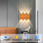Belo Wall Lamp | Wireless Touch Control, Wood-Grain Design