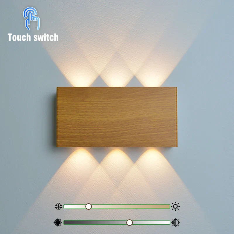 Belo Wall Lamp | Wireless Touch Control, Wood-Grain Design