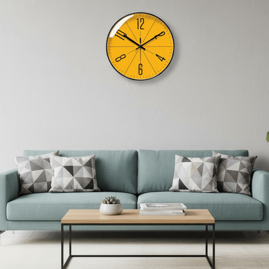 ScandiClock: Minimalistic Wall Clock in Black and White with Precise Quartz Mechanism – for Modern Living Spaces