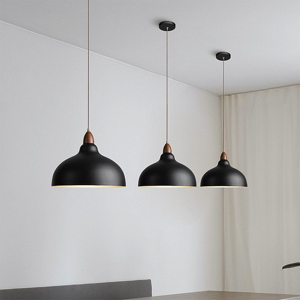 ScandiHolz: Scandinavian Pendant Light made of Wood & Metal – for Kitchen & Dining Area