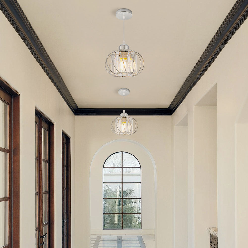 ScandiBall: Minimalist Pendant Light Glass Round – Elegant & Bright for Hallway & Living Room
