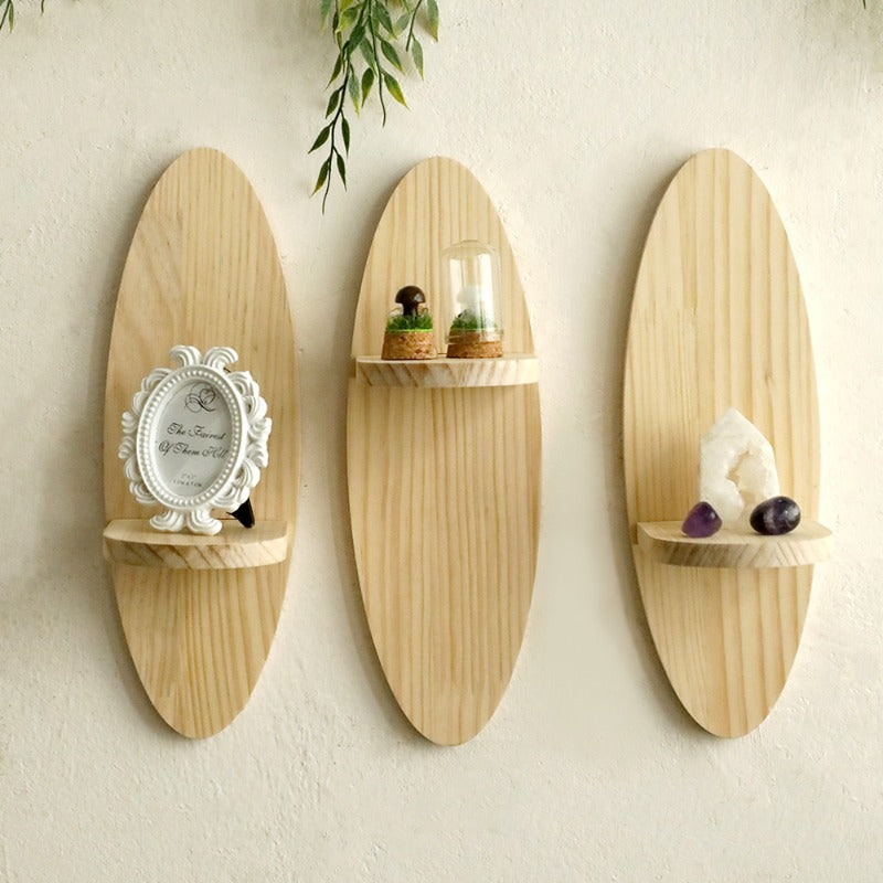 ScandiKurve: Wall Shelves Wood – Space-saving, Stable & Hanging with Curved Edges for Kitchen & Home Office
