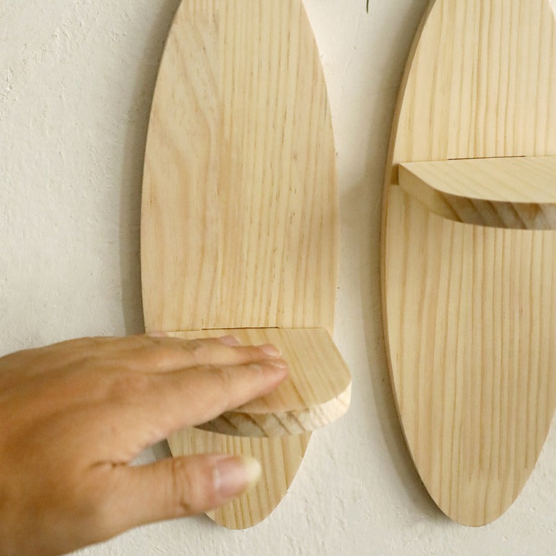 ScandiKurve: Wall Shelves Wood – Space-saving, Stable & Hanging with Curved Edges for Kitchen & Home Office