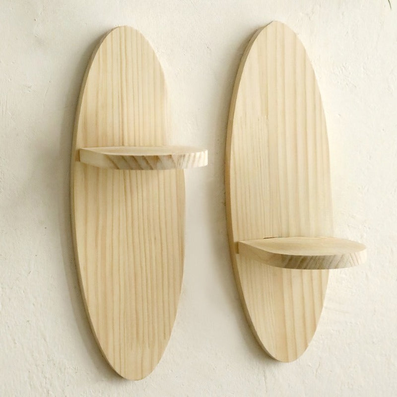 ScandiKurve: Wall Shelves Wood – Space-saving, Stable & Hanging with Curved Edges for Kitchen & Home Office
