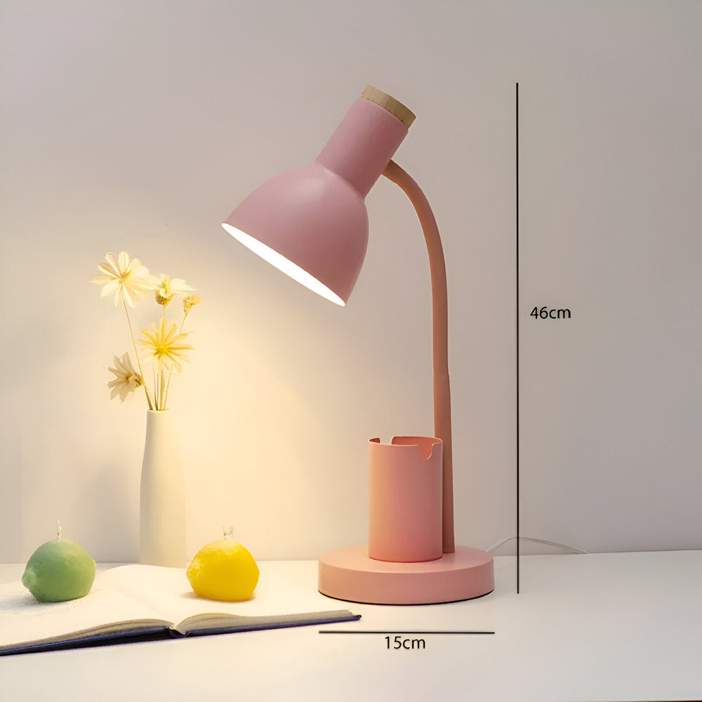ScandiShine: LED Desk Lamp with Stylish Pen Holder – Table Lamp for Office & Living Room