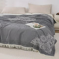 ScandiLoom: Reversible Cotton Blanket with Jacquard Pattern & Modern Texture – for Bedrooms & Living Rooms