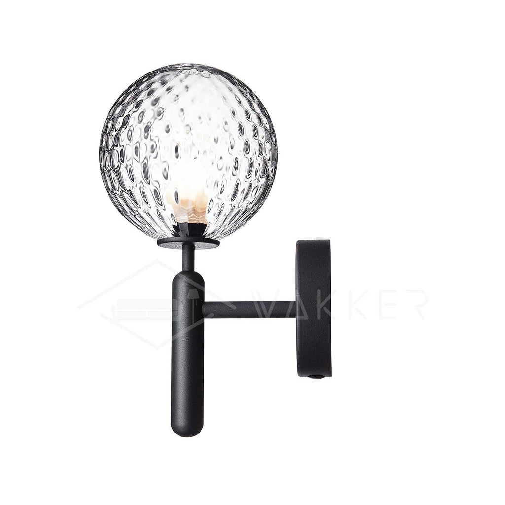 Scandinavian Brass Glass Globe LED Wall Light 1-Light