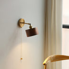 Scandinavian Brass Wood Wall Sconce Lamp 1-Light