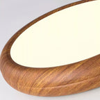 Wood-Grain Round LED Flush Ceiling Lamp