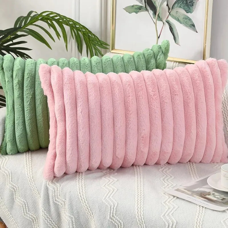 Esméa - Plush Decorative Pillow Cover Faux Fur 30x50 Or 45x45 Cm