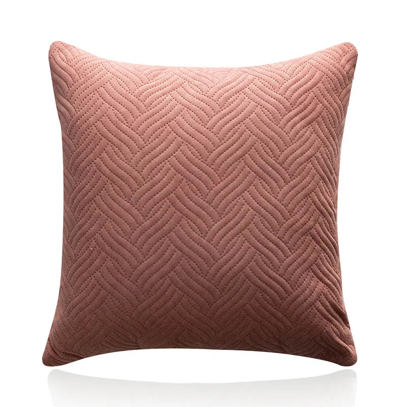 Cavira - Velvet Decorative Pillow Cover with Embroidered Pattern