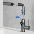 Celandra - Washbasin tap with Waterfall stream Temperature display and Adjustable sprayer