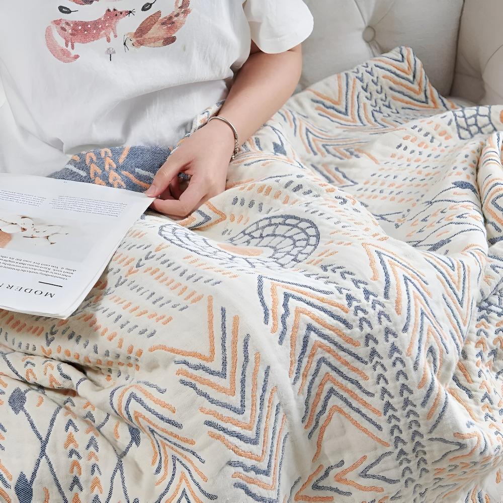 Chic Loom: Reversible Cotton Blanket with Elegant Texture and Soft Feel – for Sofa and Bedroom