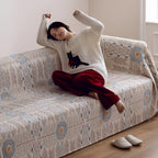 Chic Loom: Reversible Cotton Blanket with Elegant Texture and Soft Feel – for Sofa and Bedroom