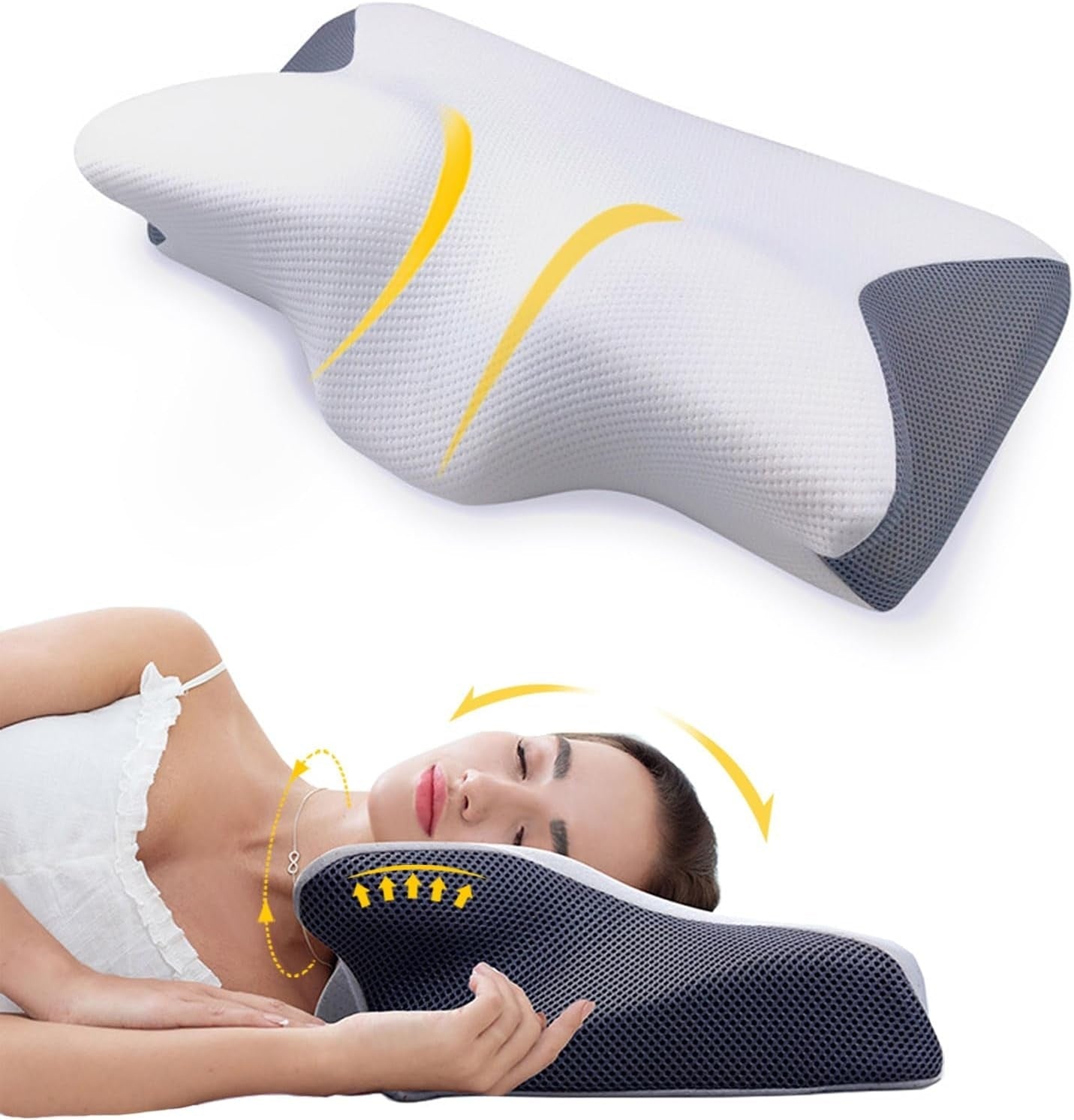 SleepDream: Neck Support Pillow made of Memory Foam – ergonomic & orthopedic for healthy sleep
