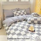 SchlossTraum: Checkered Duvet Cover Set – Modern, Breathable & Decorative with Black-Cream Pattern for Bedroom