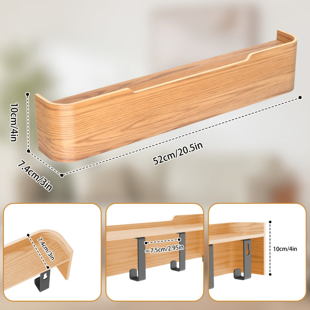 KeyWood: Wall-Mounted Coat Rack – Modern Wooden Shelf with Hooks, Space-Saving & Decorative for Hallway & Bedroom