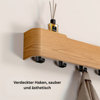 KeyWood: Wall-Mounted Coat Rack – Modern Wooden Shelf with Hooks, Space-Saving & Decorative for Hallway & Bedroom