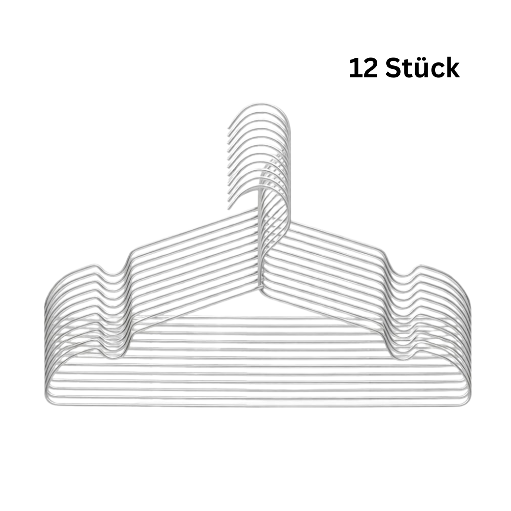 SchrankPlus: Metal Hangers – Slim, Elegant & Stable for Clothing Rods & Wardrobes (Set of 12)