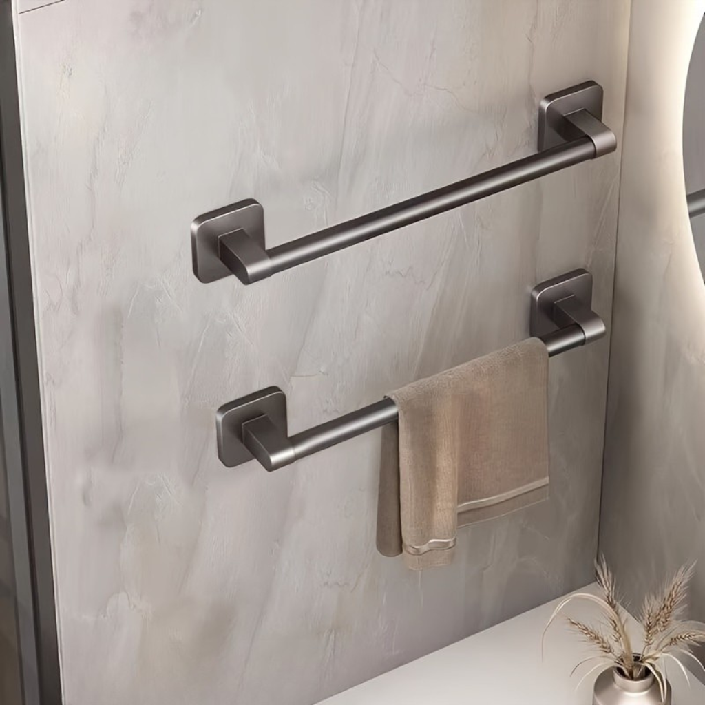 HeavyGrip: Wall Shelves for Bathroom – Durable Carbon Steel Shelf, Floating & Highly Load-Bearing Without Drilling for Bathroom Organization