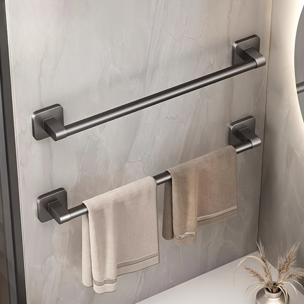 HeavyGrip: Wall Shelves for Bathroom – Durable Carbon Steel Shelf, Floating & Highly Load-Bearing Without Drilling for Bathroom Organization