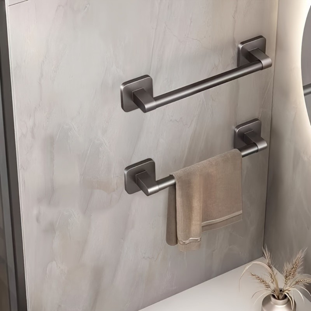 HeavyGrip: Wall Shelves for Bathroom – Durable Carbon Steel Shelf, Floating & Highly Load-Bearing Without Drilling for Bathroom Organization