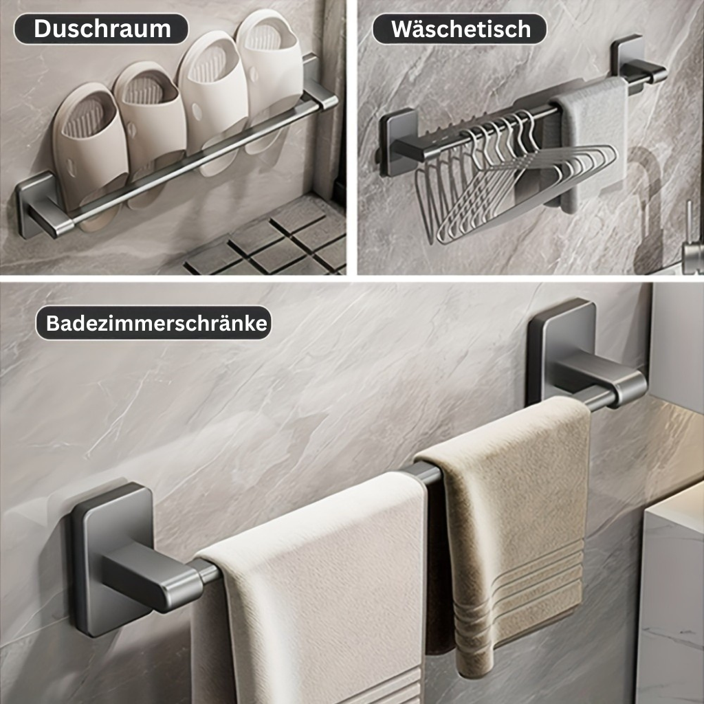 HeavyGrip: Wall Shelves for Bathroom – Durable Carbon Steel Shelf, Floating & Highly Load-Bearing Without Drilling for Bathroom Organization