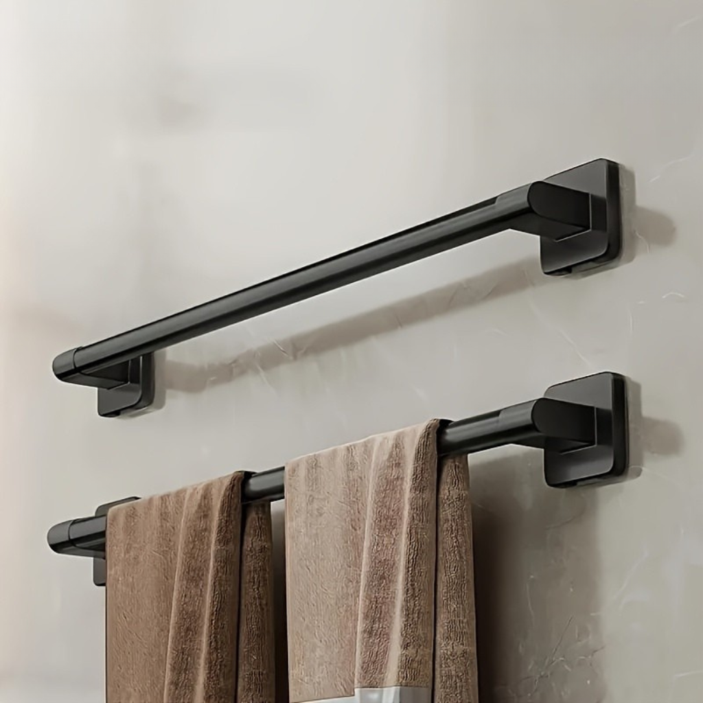 HeavyGrip: Wall Shelves for Bathroom – Durable Carbon Steel Shelf, Floating & Highly Load-Bearing Without Drilling for Bathroom Organization
