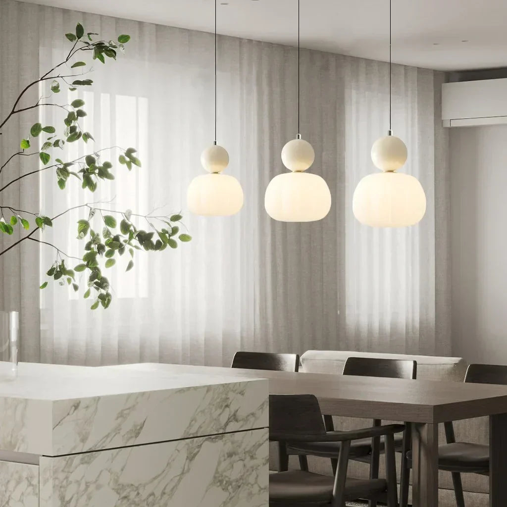 Bela Pumpkin Pendant Light | Modern LED, Adjustable Height