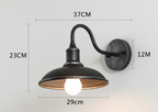 Vintage Industrial Iron Bowl Outdoor Wall Light LED 1-Light