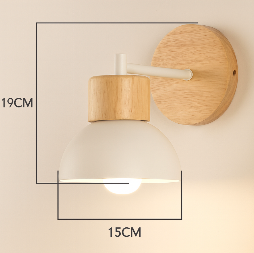 Nordic Wood Dome Wall Light | 1-Light