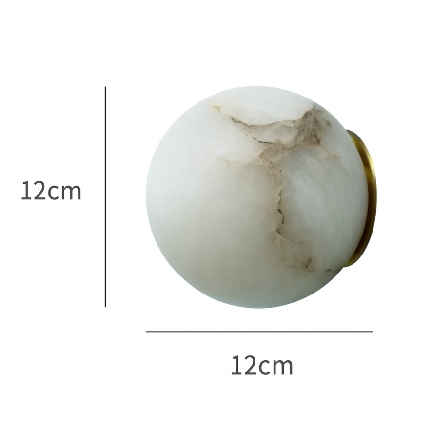 Japandi Marble Orb Wall Sconce LED 1-Light