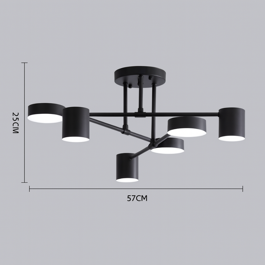 Modern Brass Globe LED Sputnik Ceiling Light 6-Light