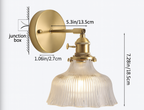 Nordic Brass & Green Glass Flower Wall Light | 1-Light
