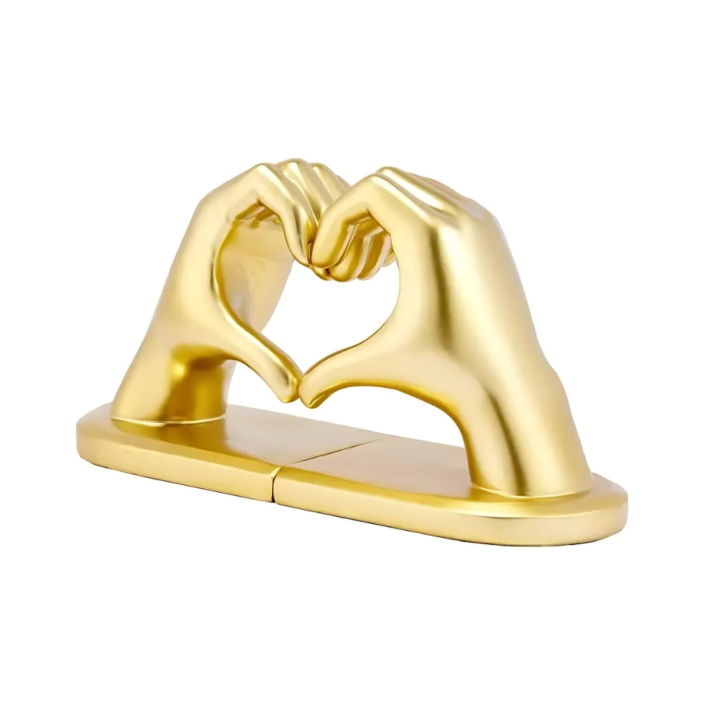 Decorative Resin Bookends Heart Forming Hand Sculpture Set