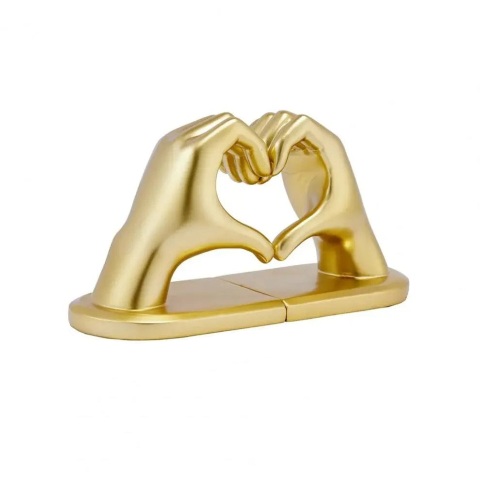 Decorative Resin Bookends Heart Forming Hand Sculpture Set