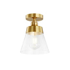 Conical Glass Semi-Flush Ceiling Light