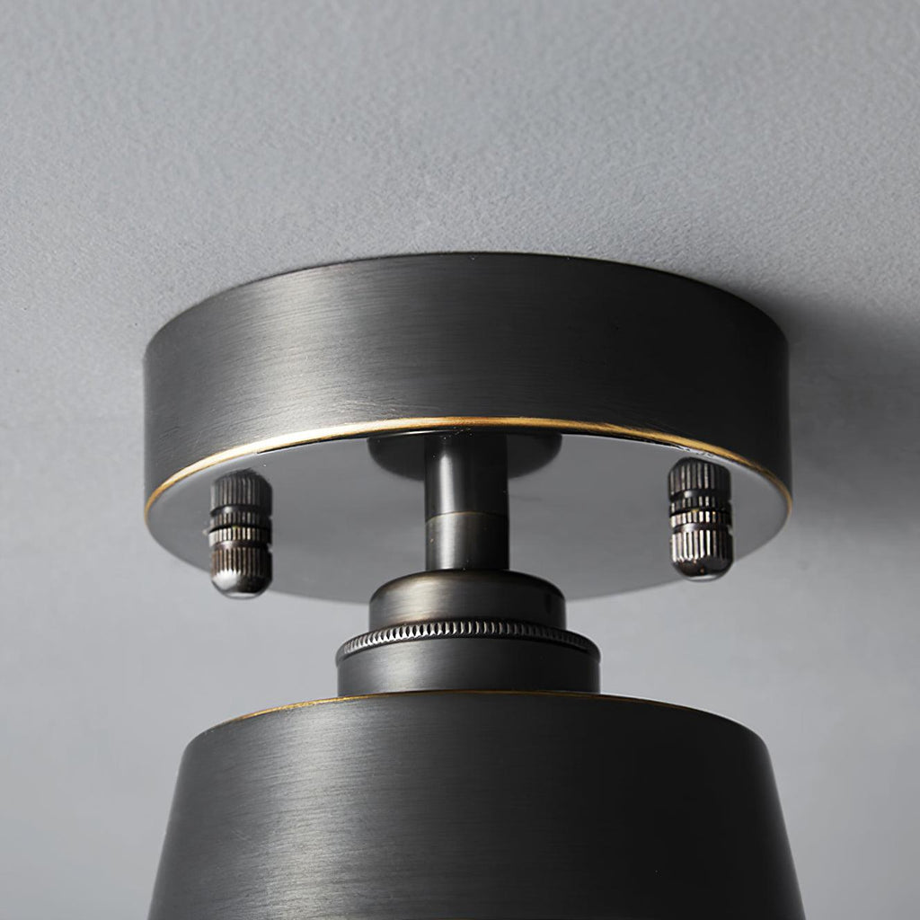 Conical Glass Semi-Flush Ceiling Light