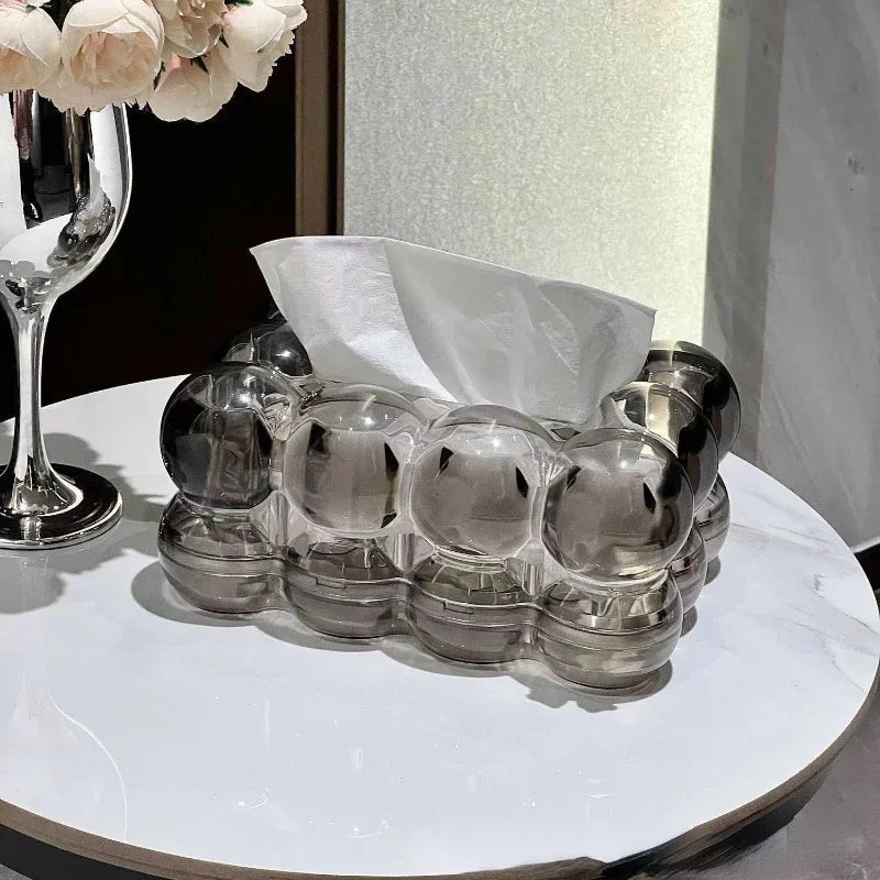 Tissue Box Cover Bubble Design Transparent Standard Size