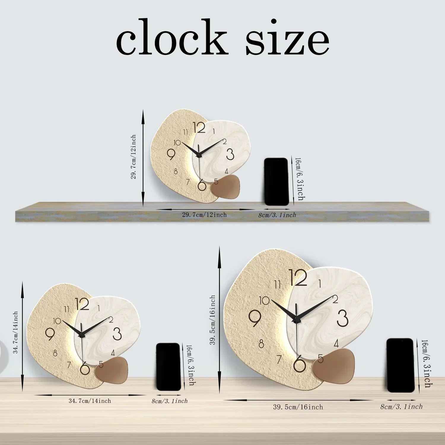 Belo Wall Clock | Silent Quartz Movement, Modern Minimalist Design