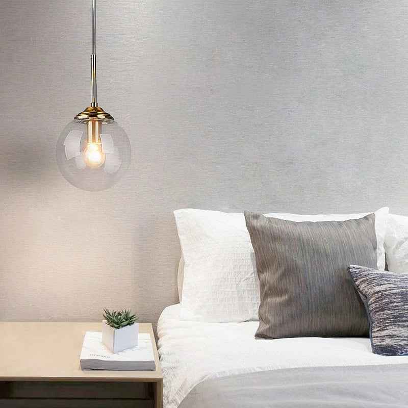 Bela Glass Globe Pendant Light | Adjustable Height, Amber & Smoke Grey