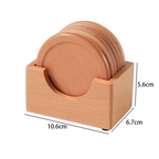 Bamboo Coaster Set | Minimalistisch, Walnoot of Beuken Hout